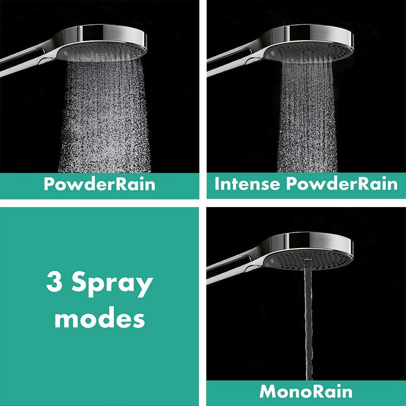 hansgrohe Rainfinity - shower head, hand shower round (âŒ€ 130 mm) with 3 sprays, with anti-limescale function, chrome, 26864000 - Packaging May Vary - Image 4